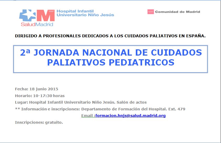 II Jornada Nacional de Cuidados Paliativos Pediátricos