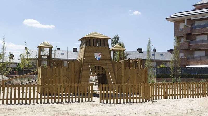 obras del parque lineal Juan Carlos I boadilla