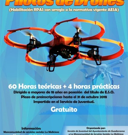 Curso avanzado de piloto de drones en Guadarrama.