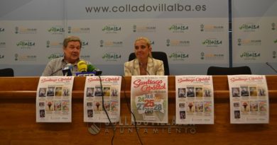 La alcaldesa de Collado Villalba, Mariola Vargas y el concejal de Festejos, José Colmenero, en la presentación de las fiestas de Santiago Apóstol.