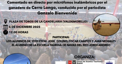 Tentadero público en Valdemorillo el próximo 6 de diciembre