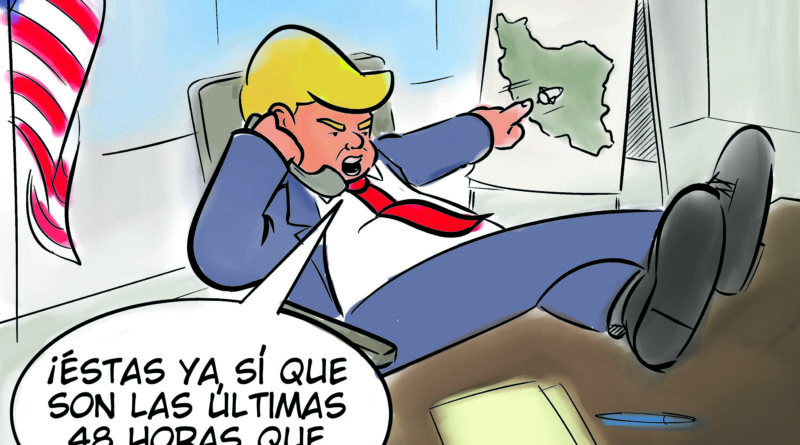 Viñeta de Trump y la guerra con Irán