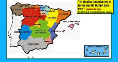 Mapa de las autonomías de España, año 2226