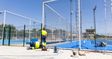  Boadilla  repara una de las pistas de tenis del Complejo Deportivo Ángel Nieto