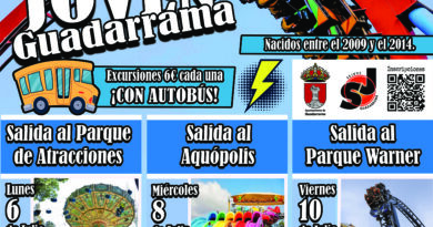  Guadarrama organiza salidas para jóvenes  a varios  centros de Ocio
