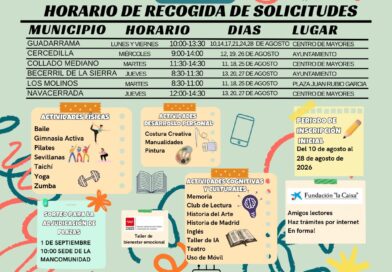 Guadarrama ofrece  nuevos talleres  en el Programa para Mayores 26/27