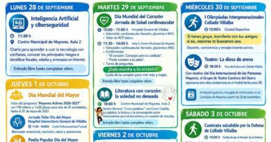 Collado Villalba celebra la II Semana del Mayor con una programación que apuesta por el envejecimiento activo, saludable y conectado Collado Villalba celebra la II Semana del Mayor con una programación que apuesta por el envejecimiento activo, saludable y conectado
