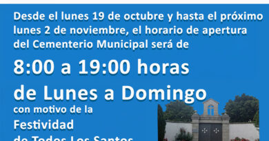 Guadarrama amplía el horario del cementerio  por la festividad de todos los santos