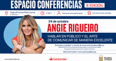 Boadilla organiza una charla con la periodista  Angie Rigueiro  dentro del III Espacio Conferencias